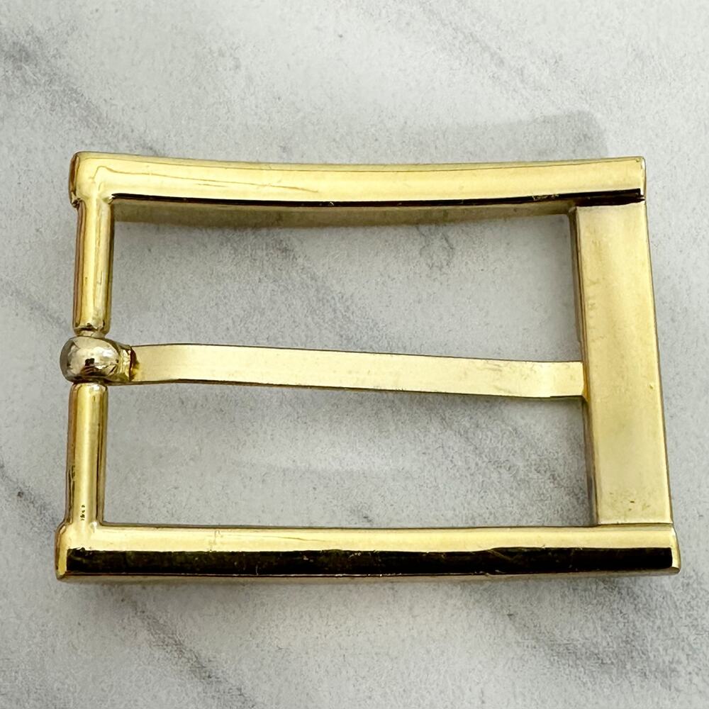 Gold Tone Rectangle Simple Basic Belt Buckle - Picture 4 of 9